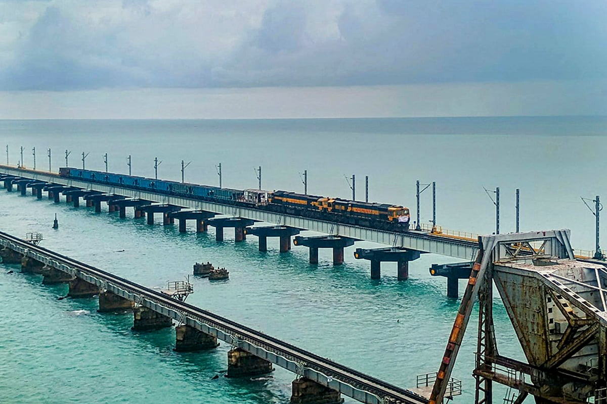 New Pamban Bridge at Rameswaram, in Ramanathapuram district